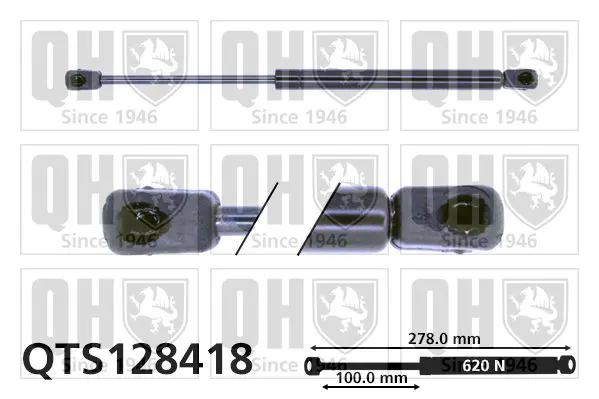 Handler.Part Gas spring, boot-/cargo area QUINTON HAZELL QTS128418 1