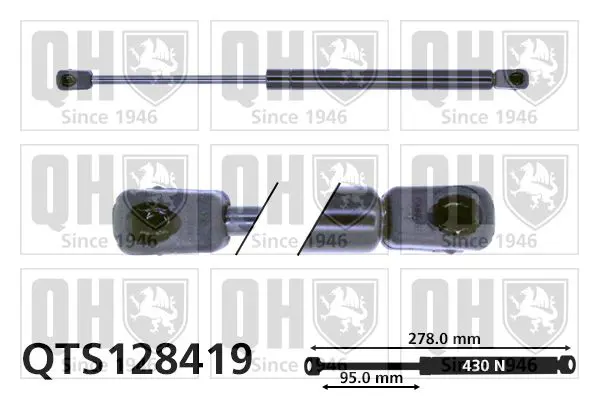 Handler.Part Gas spring, boot-/cargo area QUINTON HAZELL QTS128419 1