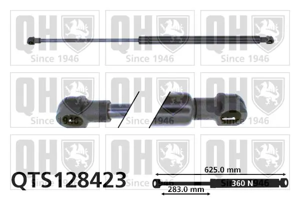 Handler.Part Gas spring, boot-/cargo area QUINTON HAZELL QTS128423 1