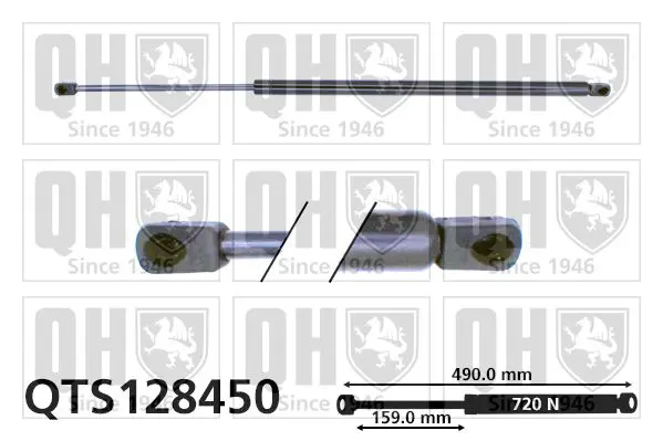 Handler.Part Gas spring, boot-/cargo area QUINTON HAZELL QTS128450 1