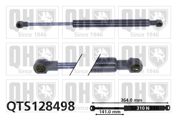 Handler.Part Gas spring, boot-/cargo area QUINTON HAZELL QTS128498 1