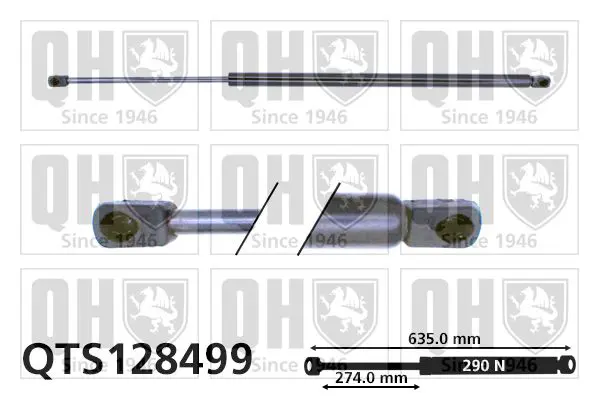 Handler.Part Gas spring, boot-/cargo area QUINTON HAZELL QTS128499 1