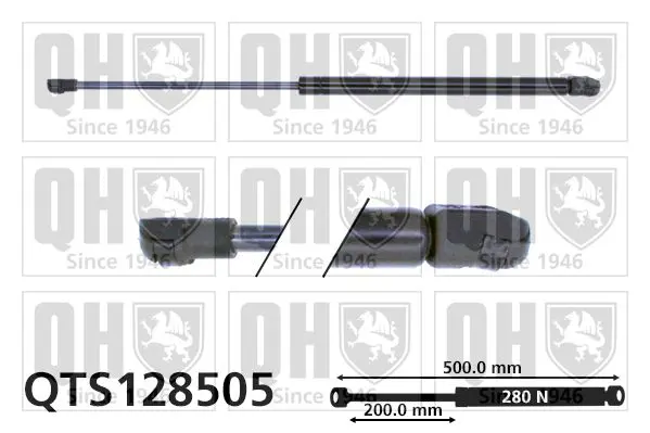 Handler.Part Gas spring, boot-/cargo area QUINTON HAZELL QTS128505 1