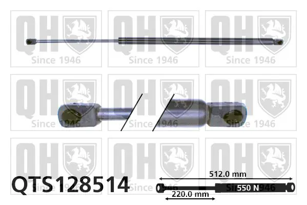 Handler.Part Gas spring, boot-/cargo area QUINTON HAZELL QTS128514 1