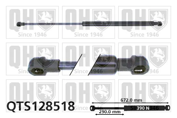 Handler.Part Gas spring, boot-/cargo area QUINTON HAZELL QTS128518 1