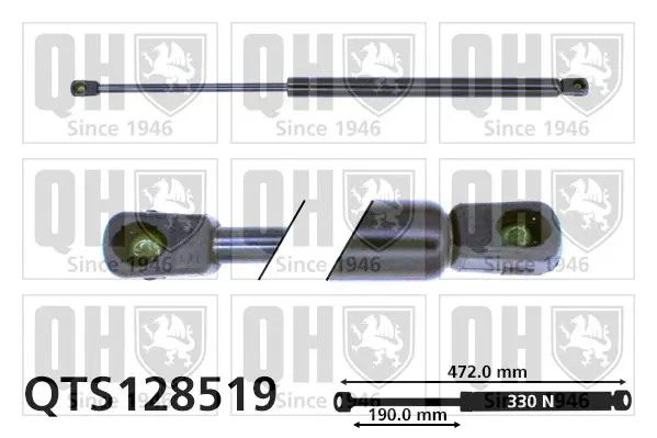 Handler.Part Gas spring, boot-/cargo area QUINTON HAZELL QTS128519 1