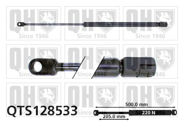 Handler.Part Gas spring, boot-/cargo area QUINTON HAZELL QTS128533 1