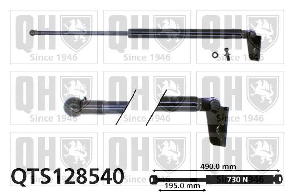 Handler.Part Gas spring, boot-/cargo area QUINTON HAZELL QTS128540 1