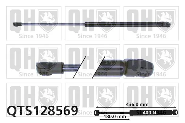 Handler.Part Gas spring, boot-/cargo area QUINTON HAZELL QTS128569 1