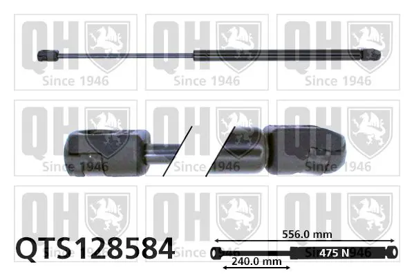 Handler.Part Gas spring, boot-/cargo area QUINTON HAZELL QTS128584 1