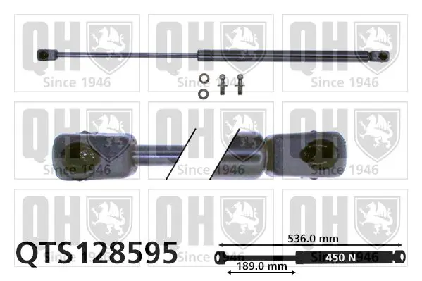 Handler.Part Gas spring, boot-/cargo area QUINTON HAZELL QTS128595 1