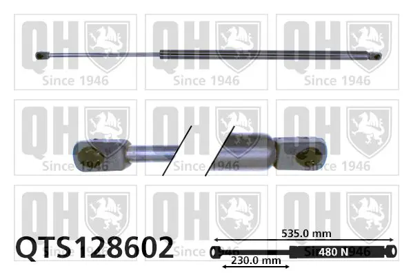 Handler.Part Gas spring, boot-/cargo area QUINTON HAZELL QTS128602 1