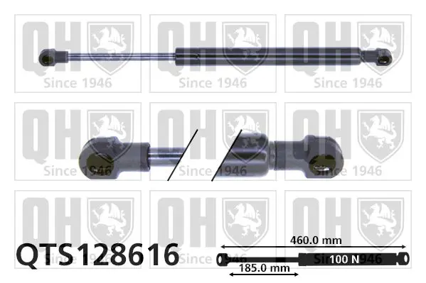 Handler.Part Gas spring, rear windscreen QUINTON HAZELL QTS128616 1