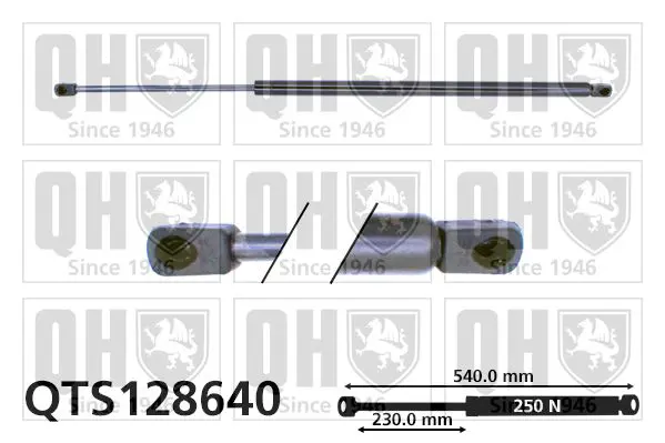 Handler.Part Gas spring, bonnet QUINTON HAZELL QTS128640 1