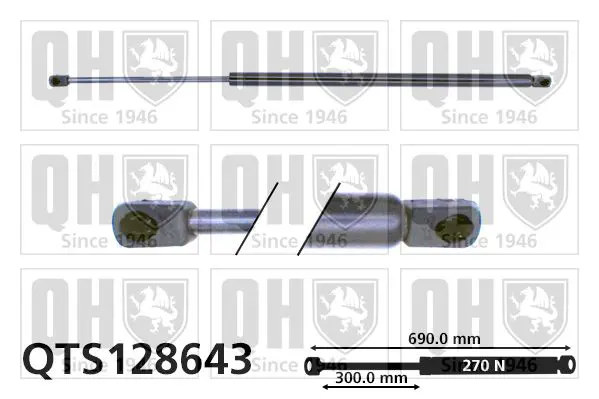 Handler.Part Gas spring, boot-/cargo area QUINTON HAZELL QTS128643 1