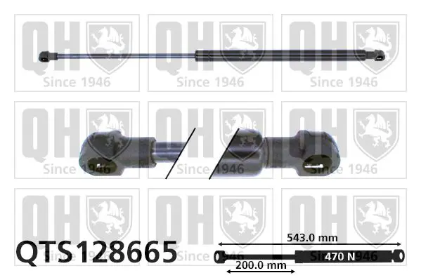 Handler.Part Gas spring, boot-/cargo area QUINTON HAZELL QTS128665 1