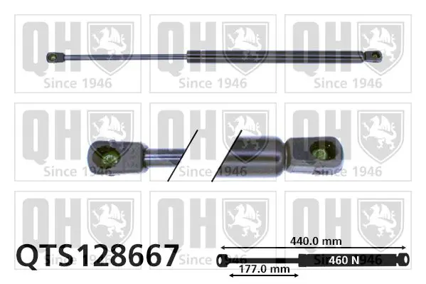 Handler.Part Gas spring, boot-/cargo area QUINTON HAZELL QTS128667 1