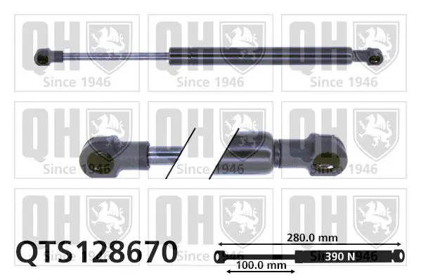 Handler.Part Gas spring, boot-/cargo area QUINTON HAZELL QTS128670 1