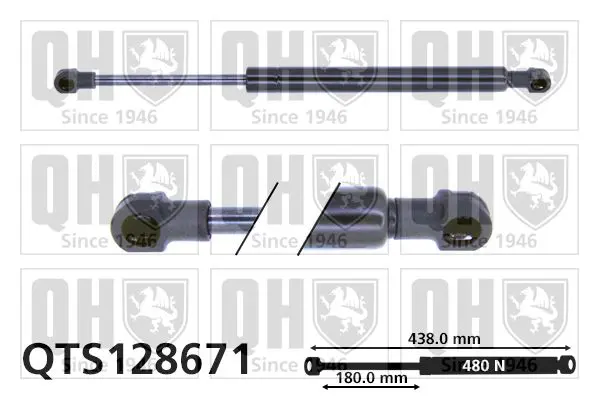 Handler.Part Gas spring, bonnet QUINTON HAZELL QTS128671 1