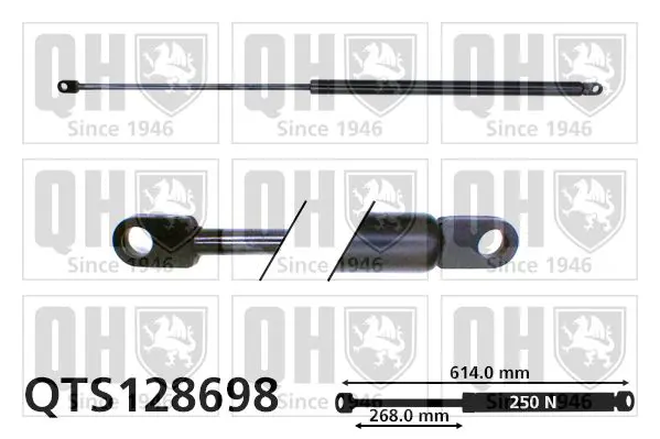 Handler.Part Gas spring, bonnet QUINTON HAZELL QTS128698 1