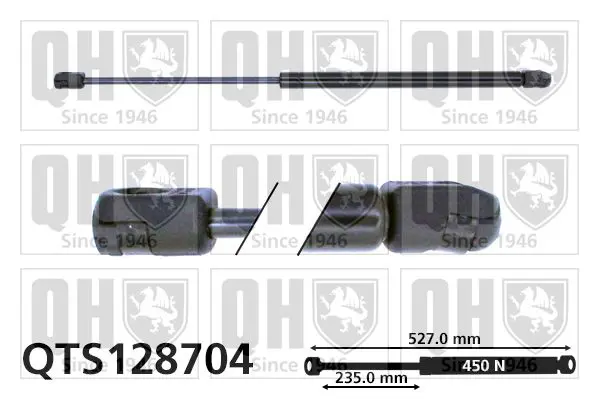 Handler.Part Gas spring, boot-/cargo area QUINTON HAZELL QTS128704 1