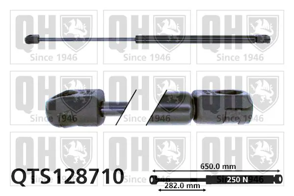 Handler.Part Gas spring, bonnet QUINTON HAZELL QTS128710 1