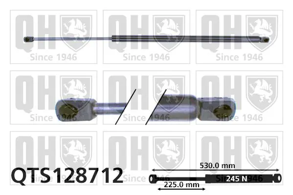 Handler.Part Gas spring, bonnet QUINTON HAZELL QTS128712 1