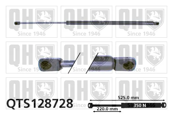 Handler.Part Gas spring, boot-/cargo area QUINTON HAZELL QTS128728 1