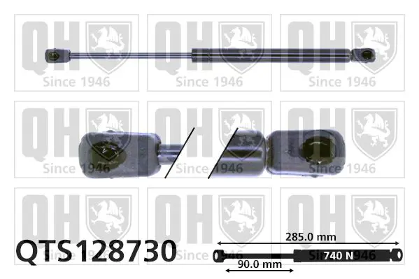 Handler.Part Gas spring, boot-/cargo area QUINTON HAZELL QTS128730 1