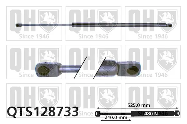 Handler.Part Gas spring, bonnet QUINTON HAZELL QTS128733 1