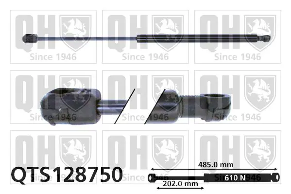 Handler.Part Gas spring, boot-/cargo area QUINTON HAZELL QTS128750 1