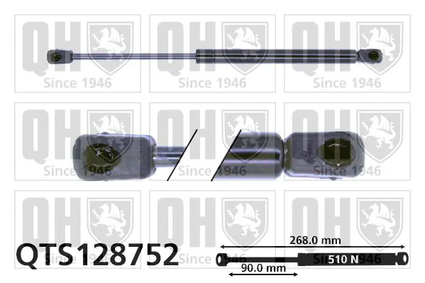 Handler.Part Gas spring, boot-/cargo area QUINTON HAZELL QTS128752 1