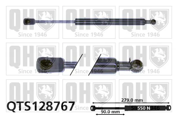 Handler.Part Gas spring, boot-/cargo area QUINTON HAZELL QTS128767 1