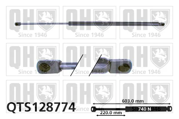 Handler.Part Gas spring, boot-/cargo area QUINTON HAZELL QTS128774 1