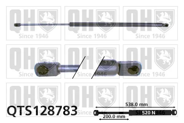 Handler.Part Gas spring, boot-/cargo area QUINTON HAZELL QTS128783 1