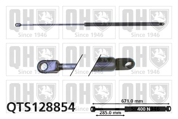 Handler.Part Gas spring, boot-/cargo area QUINTON HAZELL QTS128854 1