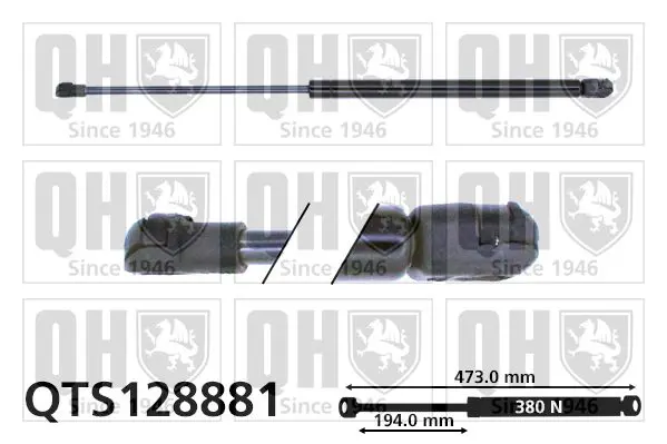 Handler.Part Gas spring, boot-/cargo area QUINTON HAZELL QTS128881 1