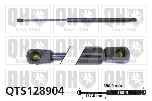 Handler.Part Gas spring, bonnet QUINTON HAZELL QTS128904 1