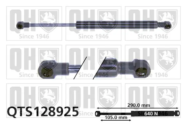 Handler.Part Gas spring, bonnet QUINTON HAZELL QTS128925 1