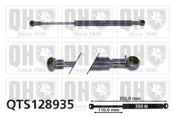 Handler.Part Gas spring, bonnet QUINTON HAZELL QTS128935 1