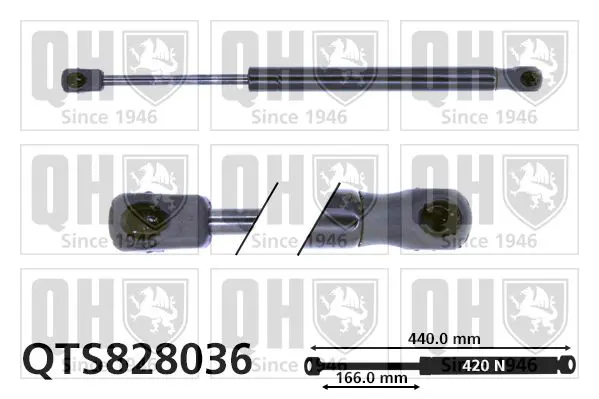 Handler.Part Gas spring, boot-/cargo area QUINTON HAZELL QTS828036 1