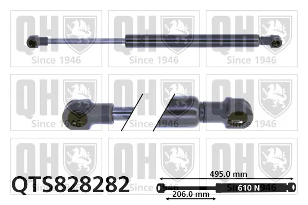 Handler.Part Gas spring, boot-/cargo area QUINTON HAZELL QTS828282 1