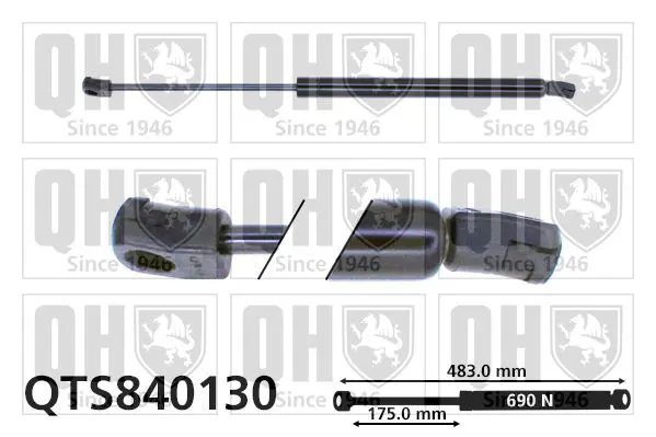 Handler.Part Gas spring, boot-/cargo area QUINTON HAZELL QTS840130 1