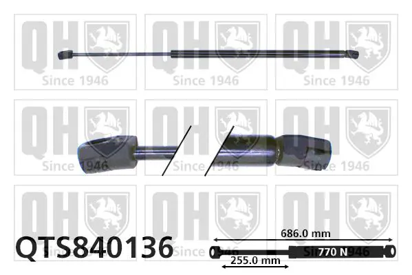 Handler.Part Gas spring, boot-/cargo area QUINTON HAZELL QTS840136 1