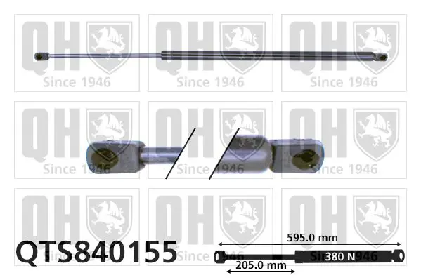 Handler.Part Gas spring, boot-/cargo area QUINTON HAZELL QTS840155 1