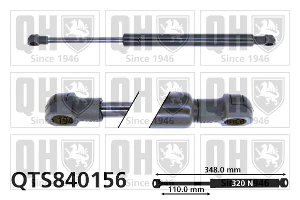 Handler.Part Gas spring, boot-/cargo area QUINTON HAZELL QTS840156 1