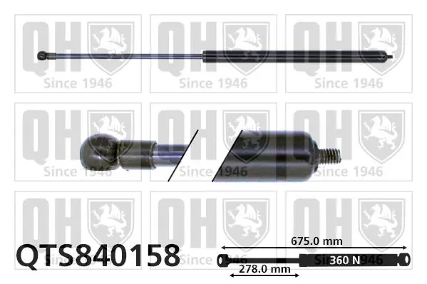 Handler.Part Gas spring, boot-/cargo area QUINTON HAZELL QTS840158 1