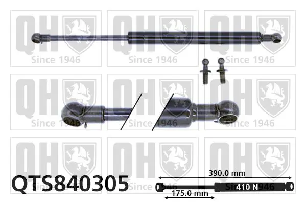 Handler.Part Gas spring, bonnet QUINTON HAZELL QTS840305 1