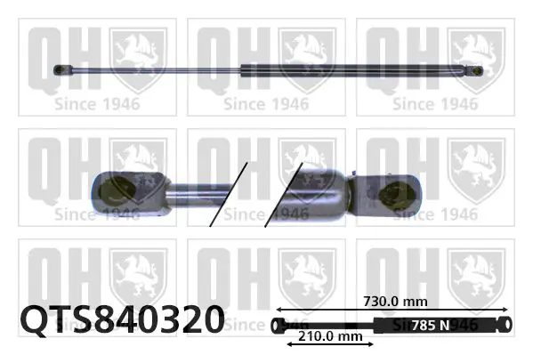 Handler.Part Gas spring, boot-/cargo area QUINTON HAZELL QTS840320 1