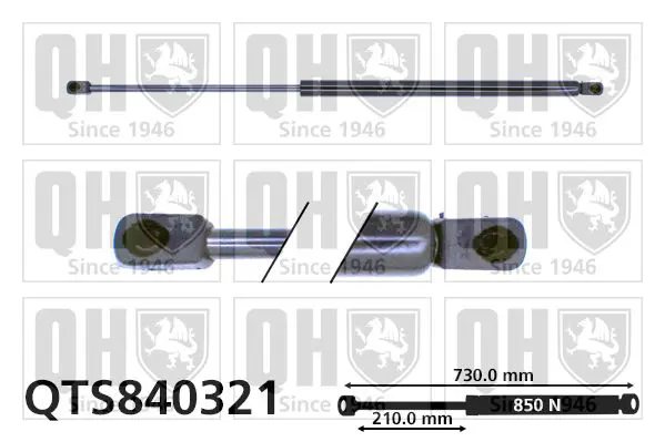 Handler.Part Gas spring, boot-/cargo area QUINTON HAZELL QTS840321 1